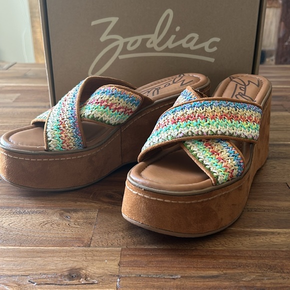 Zodiac Nessa-raffia wedge sandals NWT size 9 - Picture 5 of 10